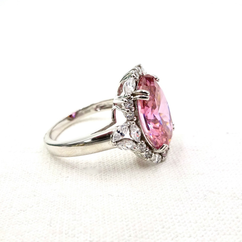 BELLA LUCE PINK CZ STERLING SILVER RING - Picture 5 of 10